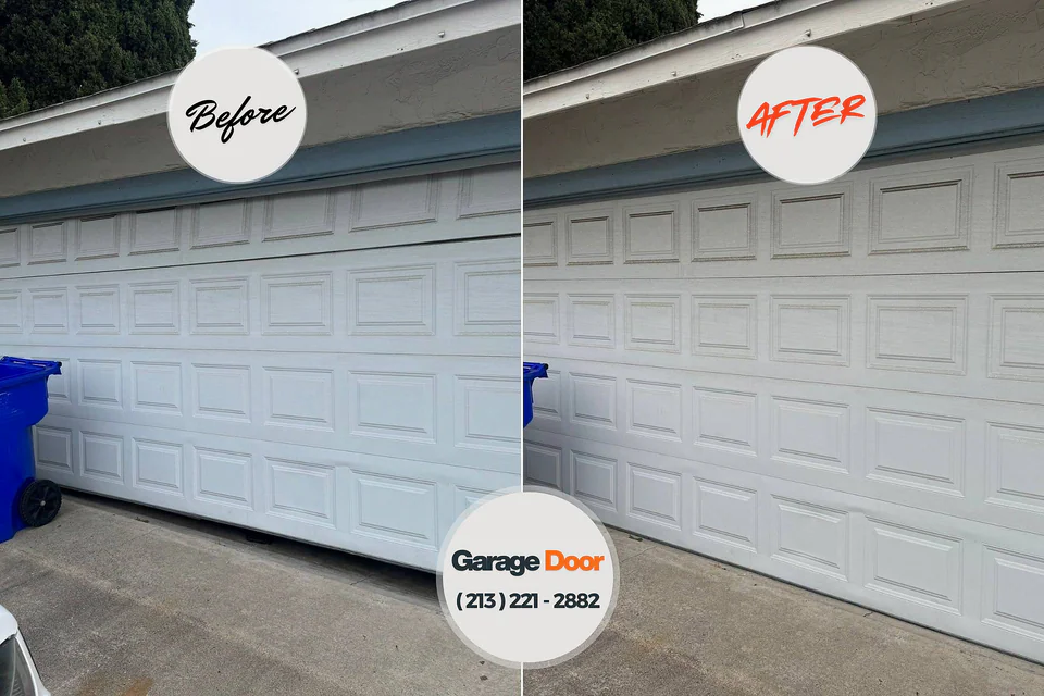 Before and after: garage door repair Rehobeth, AL